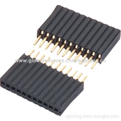 Bottom entry 2.54mm female header, smt dual row height 4.5mm
